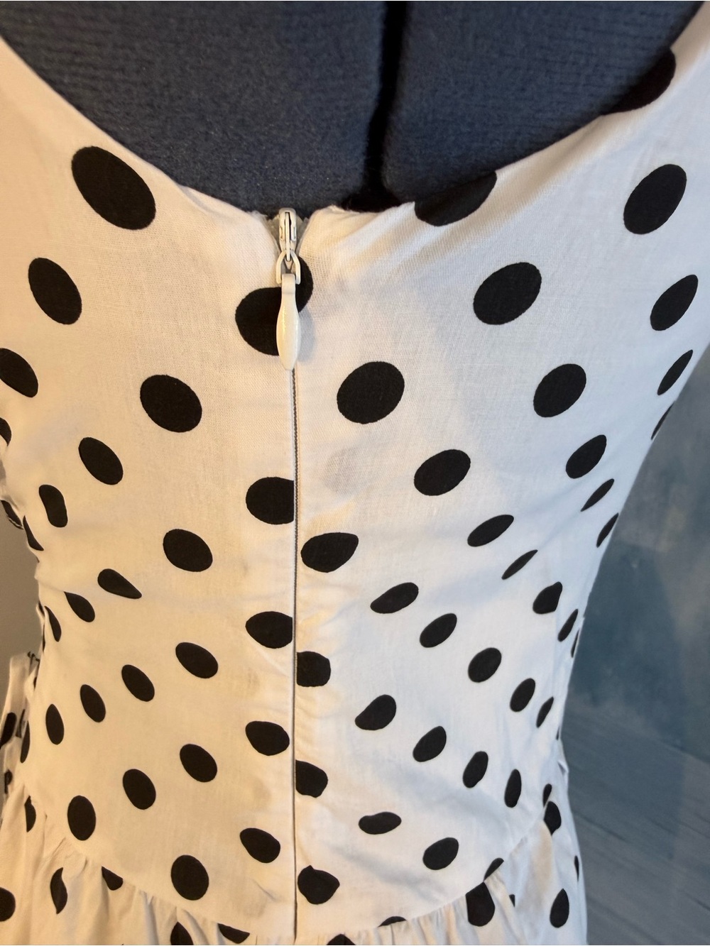 Polka Dot Sleeveless Midi Dress in Black & White #259 - Picture 7 of 13